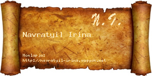 Navratyil Irina névjegykártya